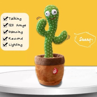 Dancing Cactus juguete eléctrico de peluche juguetes musicales Swing trenzado cantando y bailando grabado iluminado divertido muñecas 120 canciones