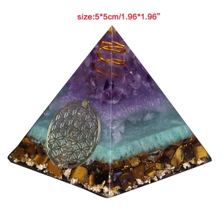 Scli Gold Wire Pyramid Healing Crystal Meditation Home Office Tabletop Ornaments (2)