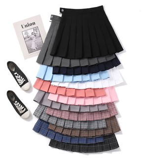 Fzg *falda plisada plisada cintura alta delgada alumna versión coreana 2021 nueva falda de falda de cuadros falda corta all-match verano