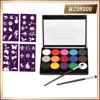Wzdroou Paletas De polvo De 15 colores Para maquillaje/Pintura Facial y cuerpo (2)