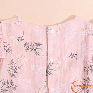 B [b]/vestido de manga larga Casual estampado Floral con cuello redondo para niñas (7)