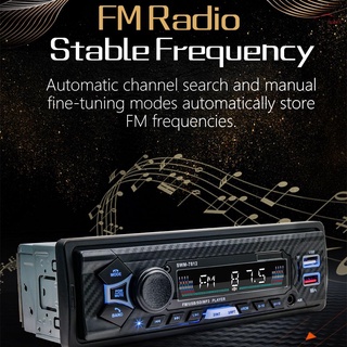 Radio de coche estéreo reproductor MP3 BT Audio y manos libres llamadas Radio FM soporte USB TF entrada Aux con mando a distancia inalámbrico (4)