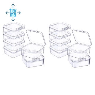 12 piezas Mini caja de almacenamiento transparente de plástico para recoger objetos pequeños, cuentas, joyas, tarjetas de visita