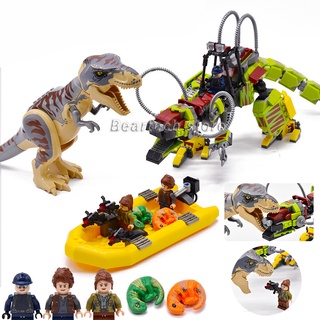 75938 Lego Jurassic World película dinosaurio Tyrannosaurus T. Rex Vs Dino-Mech batalla transporte bloques de construcción juguetes para niños