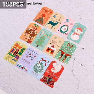 [aff] 100 etiquetas de papel etiqueta de decoración de navidad etiquetas colgantes de regalo tarjeta de regalo diy: atractivefineflower