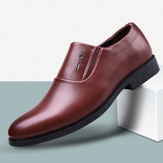 Los hombres de moda zapatos de vestir puntiagudo dedo del pie de encaje zapatos formales Casual de negocios zapatos de cuero