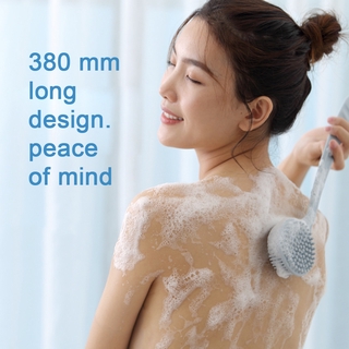Cepillo de silicona de doble cara para baño, mango largo, masaje de espalda, cepillo de limpieza (3)