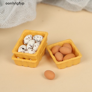 oonly 1:12 casa de muñecas miniatura mini huevo con bandeja accesorios de cocina modelo juguetes co