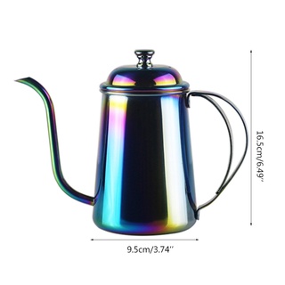 ST 650ml Coffee Kettle Gooseneck Spout Handle Teapot Stainless Steel Home Brewing Drip Pot (2)