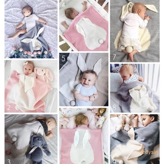 lody de dibujos animados oreja de conejo manta de punto de los niños recién nacidos bebé dormir envolver envoltura saco ropa de cama sofá playa alfombra fotografía accesorios
