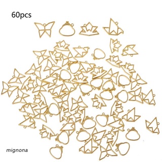 mign 60pcs origami arte metal uv marcos en blanco de papel grúa colgante de resina joyería