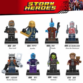 Marvel Guardianes de la Galaxia Minifiguras Star-Lord Gamora Rocket Compatible Lego Building Blocks Juguetes para niños