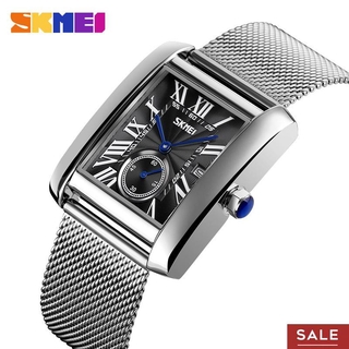 Skmei 9191 reloj De cuarzo impermeable con correa De acero inoxidable y hebilla rectangular (1)