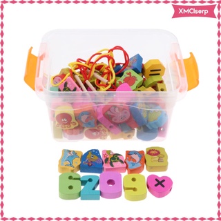Toddler children montessori lacing beads toy fine motor fruit