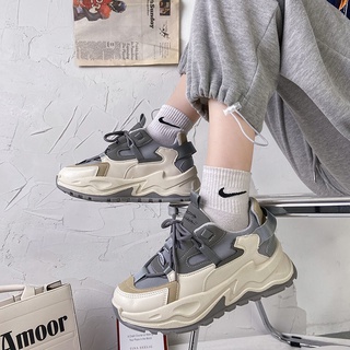 Daddy shoes Mujer Otoño 2021 Suela Gruesa Aumentar Pequeños Zapatos Blancos Estudiante Versión Coreana De Todos : 2021 [fgdsg884 . my9.7] (3)