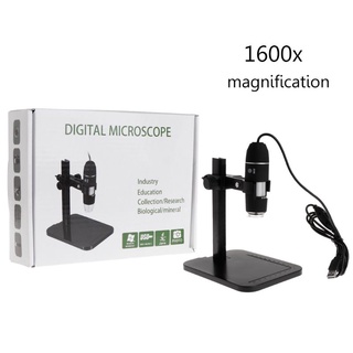 SPMH 1600X 8LED USB Digital microscopio lupa cámara endoscopio con soporte regla (7)