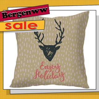 <Bergenww_my> Funda de almohada de Color brillante de navidad de un solo lado impreso funda de almohada transpirable decoración del hogar