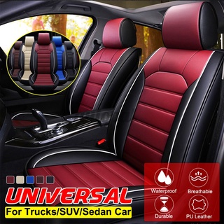 fundas universales de piel sintética para asiento de coche, protector de asiento delantero transpirable