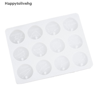 CHARMS [happytolivehg] horóscopo colgante de silicona molde diy resina epoxi redondo encantos hechos a mano moldes de jabón [caliente]