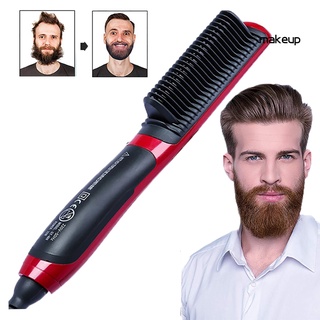mk- profesional eléctrico alisador de pelo planchado cepillo de peinado hombres barba peine