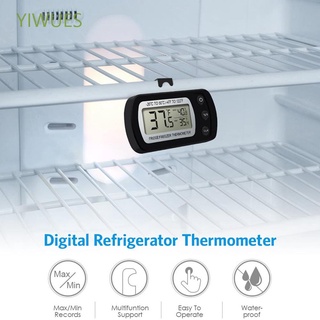 Yiwues pantalla Lcd Medidor colgante De refrigerador impermeable refrigeración termómetro Medidor De Temperatura/multifuncional (1)