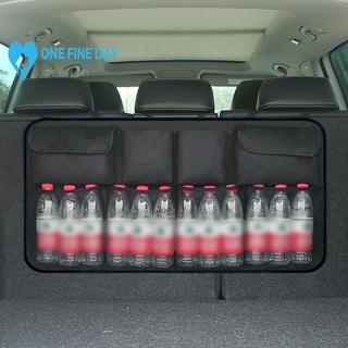Universal Auto organizador de coche maletero trasero asiento trasero bolsa de almacenamiento red bolsillo malla D4T8