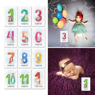 JE 12 Sheet Baby Photo Moment Cards Unisex Boy Girl Photo Keepsake Memory Landmark