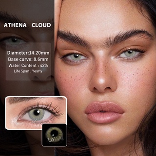 UYAAI lentes de contacto naturales lentes de contacto de Color para ojos 2pcs (1 par) uso anual serie Athena series Cloud