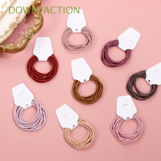 DOWNFACTION Solid Color Wome's Hair Accessories High Stretch Ponytail Holders Elastic Hair Tie Ropes Headbands Hair Bobbles 10Pcs/lot Hair Ring Hair Rubber Bands