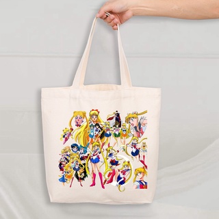 Songping Sailor Moon Gran Capacidad Bolso Harajuku Ulzzang Bolsas De Lona De Dibujos Animados Hombro Serie 2 (9)