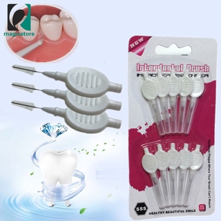 10 Unids/Set De Cepillo Interdental Escoba Cabeza Dental Hilo Limpieza De Dientes Higiene Cuidado Oral Herramientas Dentales