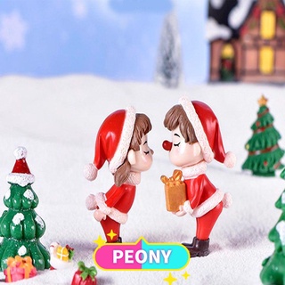 Peony figura muñeca navidad vestir Micro pareja Mini adorno resina artesanía juguete DIY