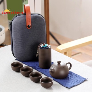 juego de té de kung fu de cerámica portátil para el hogar de viaje taza conjunto