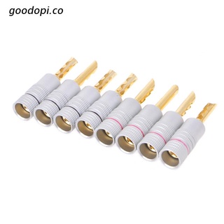 g.co 8 Pcs Gold Plated Copper BFA 4mm Banana Plug Adapter Wire Speaker Connectors