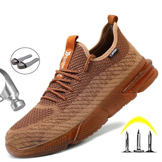 Transpirable zapatos de trabajo de acero del dedo del pie zapatos de seguridad de los hombres botas de trabajo botas de seguridad Indestructible zapatos de seguridad construcción de los hombres zapatos D3Qe