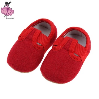 WALKERS * * Bebé algodón primavera sólido suela suave zapatos antideslizantes primeros pasos (rojo 13 cm) -193019.03