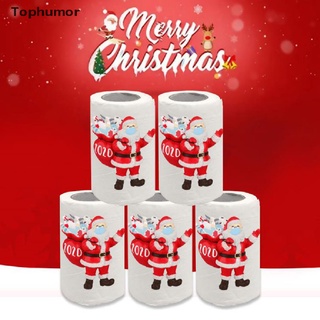 [tophumor] 100 unids/rollo servilleta de navidad santa claus árbol copo de nieve servilleta decoración de mesa. (1)