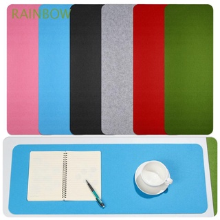 RAINBOW 1pc Colorful Computer Desk Mat Wool Felt Table Keyboard Mouse Pad Office Large Soft Modern Laptop Cushion/Multicolor