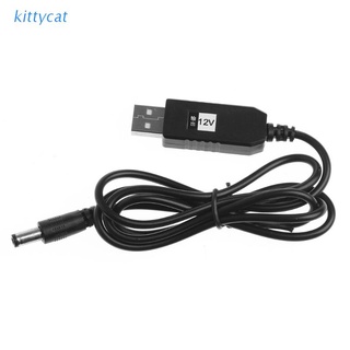 kitty usb dc 5v a dc 12v 2.1x5.5mm macho step-up convertidor cable adaptador para router