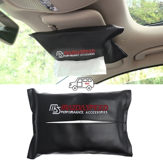 Cuero de la pu del coche asiento trasero caja de pañuelos hebilla Clips parasol visera servilleta caja de papel para Mazda MS Mazdaspeed 2 3 5 6 8 CX-30 CX-5 CX-3 CX-8