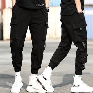 🙌 Pantalones harén Multi bolsillo para hombre Jogger Cargo Combat Street Hip-hop pantalones sueltos UC6H (4)