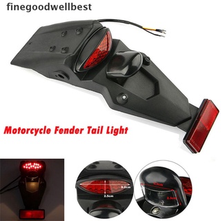 FBCO Universal Motorcycle Rear Fender Mudguard LED Brake Tail Light New (1)