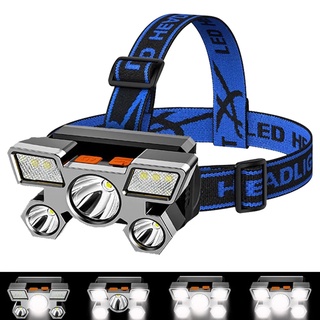 Faros Delanteros Recargables USB 5LED Al Aire Libre/Alta Quanlity ABS Super Brillante LED/Linterna Montada En La Cabeza Para Senderismo Montañismo Camping Supervivencia Emergencia