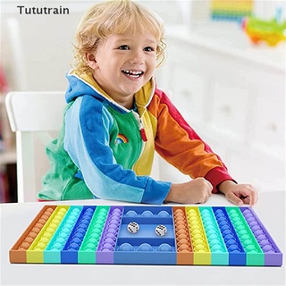 Tututrain Rainbow Chess Board Push Bubble Popper Fidget juguetes sensoriales alivio del estrés juguete BR