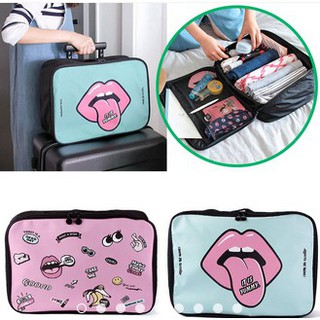 Bolsa de viaje portátil de dibujos animados para viajes al aire libre, bolsa de almacenamiento de ropa