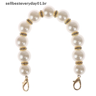 [selbesteveryday01]Br) 1 pza correa con perlas postizas Para mujer Bolsa con correa De perlas