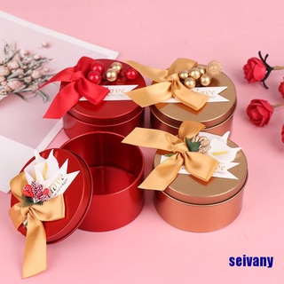 Caja redonda de caramelos de Chocolate para fiesta de boda, favores y cajas de regalos