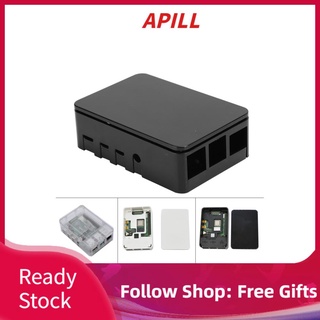Apill ABS caso + 3Pcs disipadores de calor caja caja ajuste para Raspberry Pi 4 negro/blanco/transparente