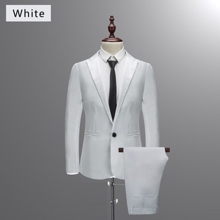 trajes de boda de los hombres casual formal esmoquin blazer 2 piezas slim fit traje (2)