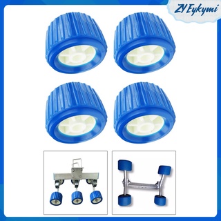 4 Pieces Boat Trailer Roller Marine Inflatable Boat Ribbed Wobble Roller Plastic Kit 110x75x19mm